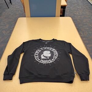 Karl Lagerfeld Black Crewneck Sweatshirt with Silver Logo Graphic